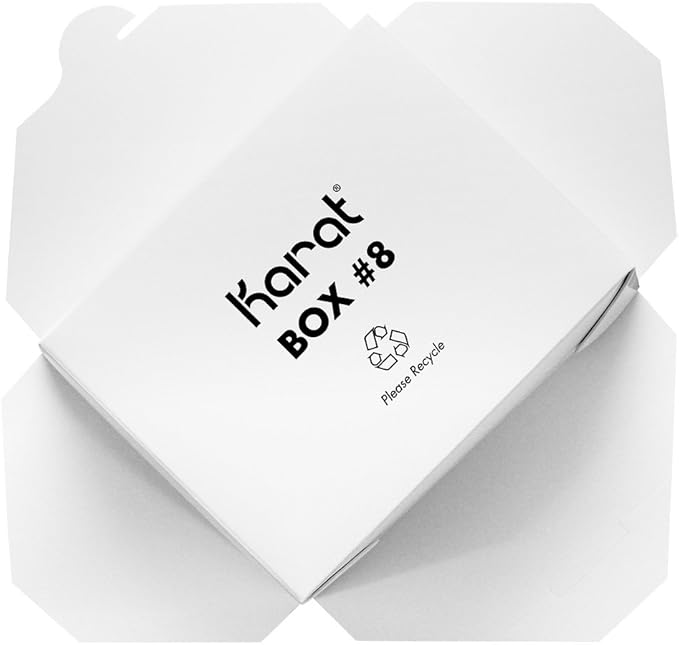 Karat FP-FTG48W 48 fl.oz. 5.9" x 4.6" x 2.4" Fold-to-Go Box #8,.White (Pack of 300)