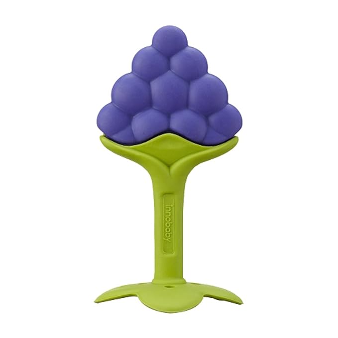 Award Winning Original Teethin’ Smart EZ Grip Fruit Teether by Innobaby - Sore Gum Relief for Front Teeth & Molars with BPA Free Teether Sensory Toy for Babies & Toddlers - Apple/Grape/Berry