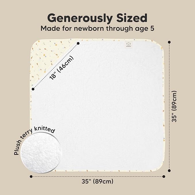 KeaBabies Hooded Baby Towel for Newborn - Viscose Derived from Bamboo Large Baby Bath Towels with Hood for Boys, Girls, Toddler, Extra Absorbent & Soft Newborn Bath Essentials (Dreamers)