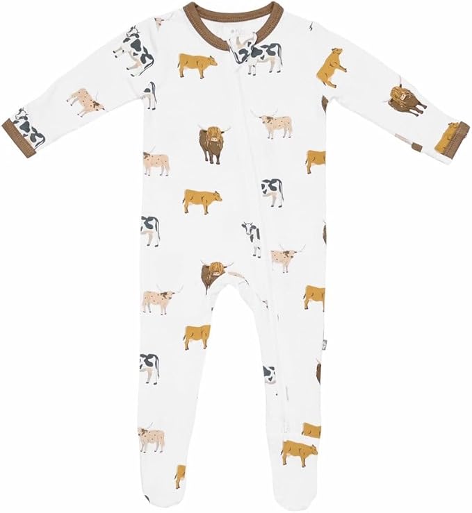 KYTE BABY Unisex Zipper Closure Footies, Rayon Made From Bamboo, 0-24 Months