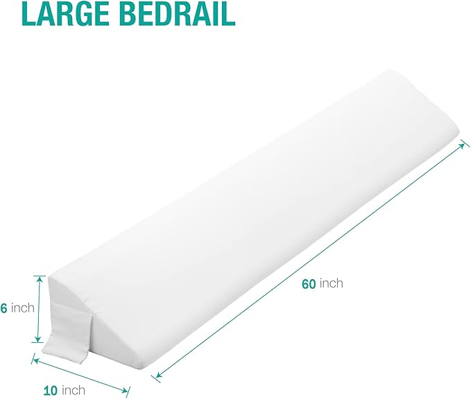Vekkia Queen Size Bed Wedge Pillow for Headboard Gap/Mattress Wedge Gap Filler/Bed Gap Filler Fill 0-6" Gap Between Headboard and Mattress,60"x10"x6"-White