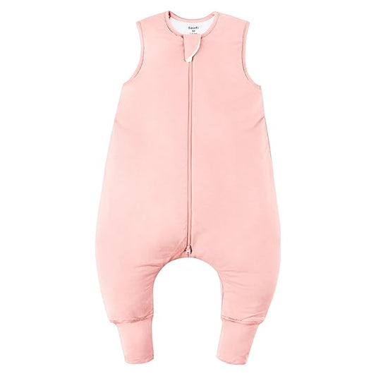 Rayon Made From Bamboo Sleep Sack 12-24 Months 0.5 Tog Ultra Soft Summer Toddler Sleep Sack 1t-2t with Feet 2-Way Zipper Lightweight Baby Sleeping Bag with Legs Thin Baby Wearable Blanket-Pink