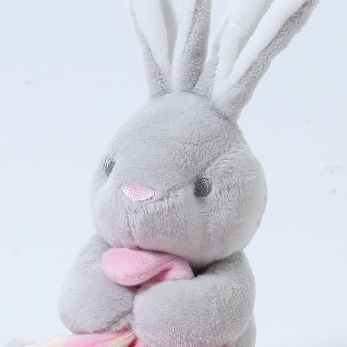 CREVENT Cozy Plush Baby Security Blanket Loveys for Baby Girls with Animal Face, Baby Shower/Birthday Gifts for Newborns Infant Toddler (Hugging Bunny)