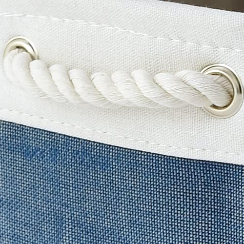 TcaFmac Organization and Storage Basket for Gifts Empty - 16x12x12 inch Large 2 Pack Collapsible Storage Bins for Shelves, Fabric Storage Cubes for Organizing Cloth Toy Kids (White & Jean Blue)