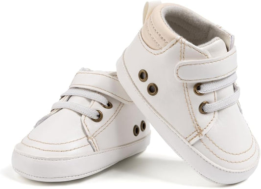 CENCIRILY Baby Boys Girls High Top Sneakers Soft Soles Anti Skid Infant Ankle Shoes Toddler Prewalker First Walking Crib Shoes