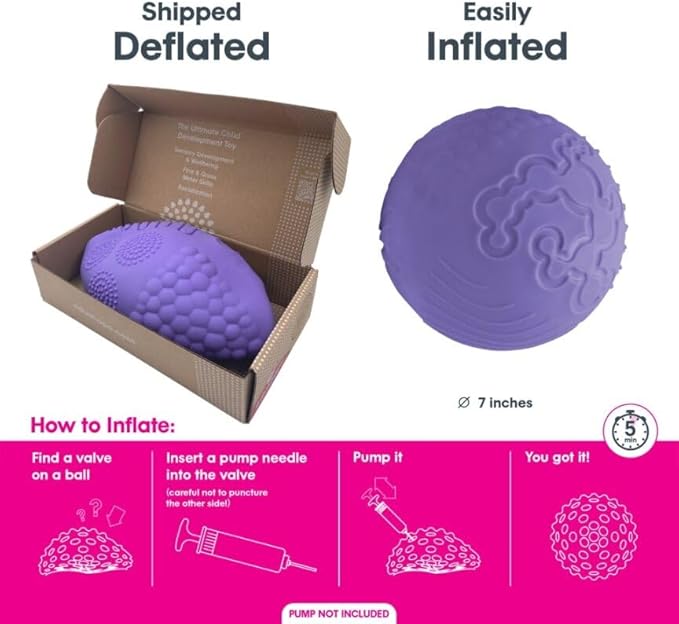 Edushape Texture-iffic Sensory Ball for Baby - 7" Baby Ball for Kids with 8 Sections of Different Tactile Patterns