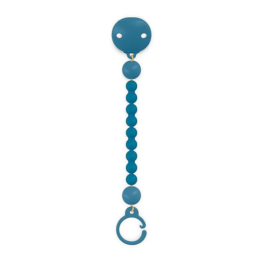 Suavinex Color Essence Silicone Baby Pacifier Clip, Single Piece 100% Soft Silicone Chain, Baby Accessories and Essentials, Designed in Spain (Deep Ocean)