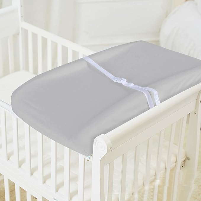 Changing Pad Covers Beige Grey for Boys Girls, Cotton 2 Pack Unisex Changing Table Pad Cover Cradle Sheet Soft and Breathable 16" x 32" for Standard Baby Changing Pads