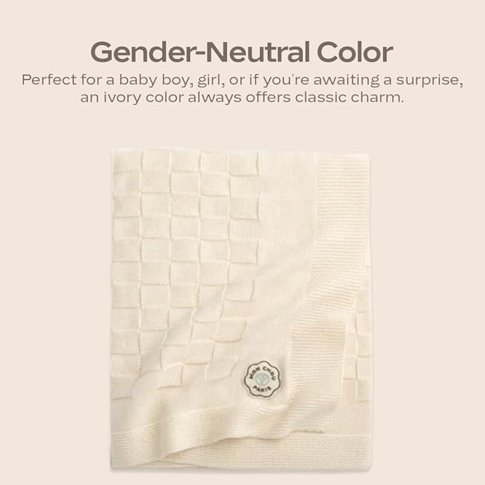 MON CHOU Premium Knit Baby Blanket - Luxuriously Soft Pima Cotton Throw for Crib, Nursery, or Stroller - Lightweight, Breathable Organic Cotton Baby Blanket - 30” x 37”