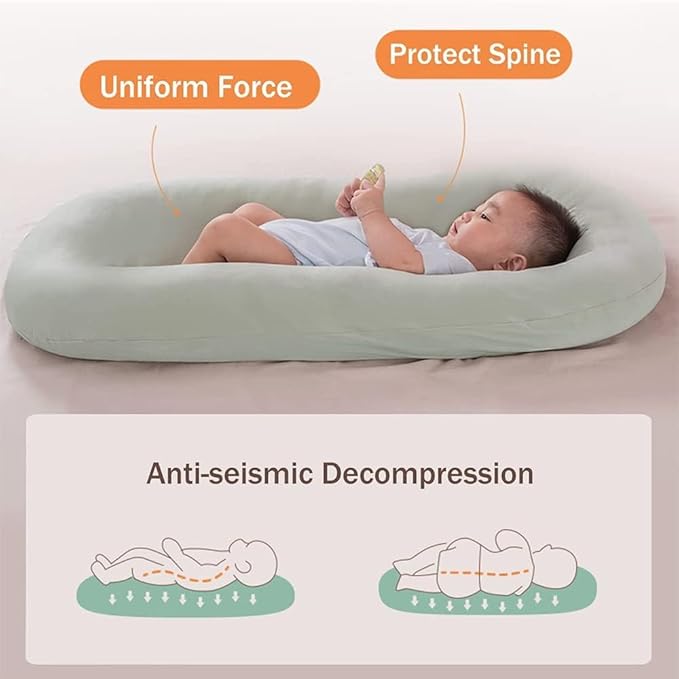 Baby Lounger - Baby Lounger for Newborn, Breathable & Soft Baby Nest Cover Co for Baby 0-12 Months, Baby Essentials Gifts, Portable Infant Lounger, Baby Snuggle Lounger Me (Yellow-2)