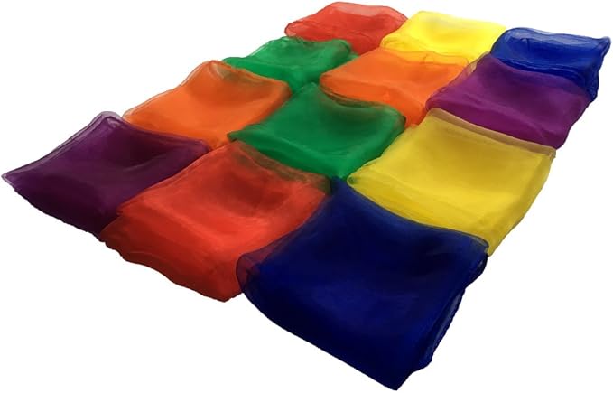 AIVIAI Dance Scarves Music Scarves for Children Movement and Juggling 12pcs