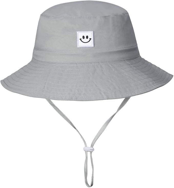 MaxNova Baby Sun Hat Smile Face UPF 50+ Toddler Bucket Hat for Boys Girls 0-7 Years