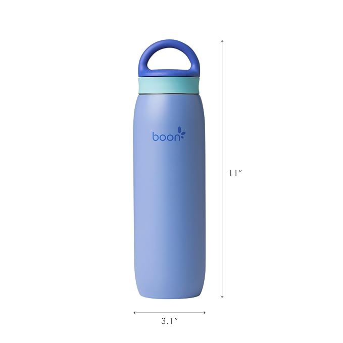 Boon Frosh Portable Breast Milk Chiller - Stainless Steel Breast Milk Cooler - Stainless Steel Portable Milk Storage Container - Blue - Keeps Breast Milk Cold for up to 17 Hours*
