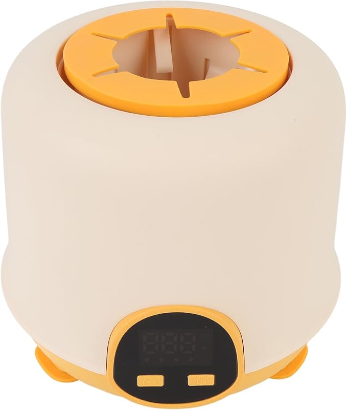 Automatic Baby Bottle Shaker, Low Noise Digital Display Cordless Baby Bottle Mixer Baby Formula Mixer Formula Pitcher for 50‑80mm Bottles (Yellow)