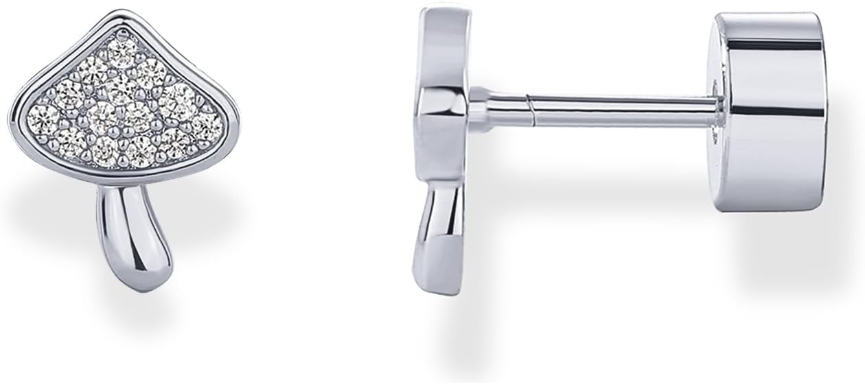 PAVOI 14K Gold Plated Dainty Flat Back Earrings for Women - Hypoallergenic Sterling Silver Posts Helix Cartilage Piercing Jewelry - Emoji Motif Bow Celestial Flatback Gold Stud Earrings Screw Back