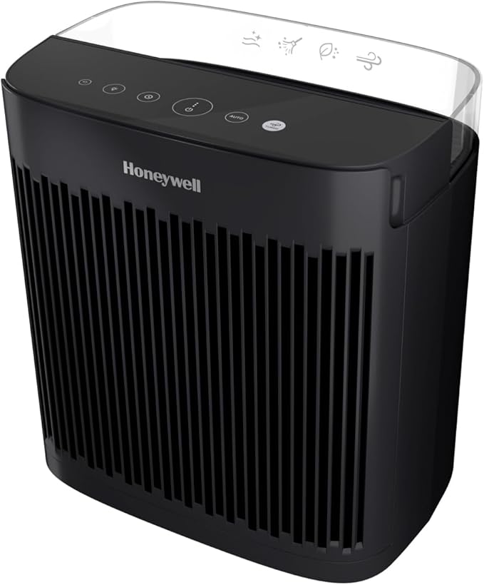 Honeywell Allergen Plus HEPA Air Purifier for Home, Large Rooms up to 900 Ft², Turbo Clean, HEPA Filter Reduces Allergens, Dust, Pollen, Pet Dander, All Smoke Types, Odors, Black, HPA5100B