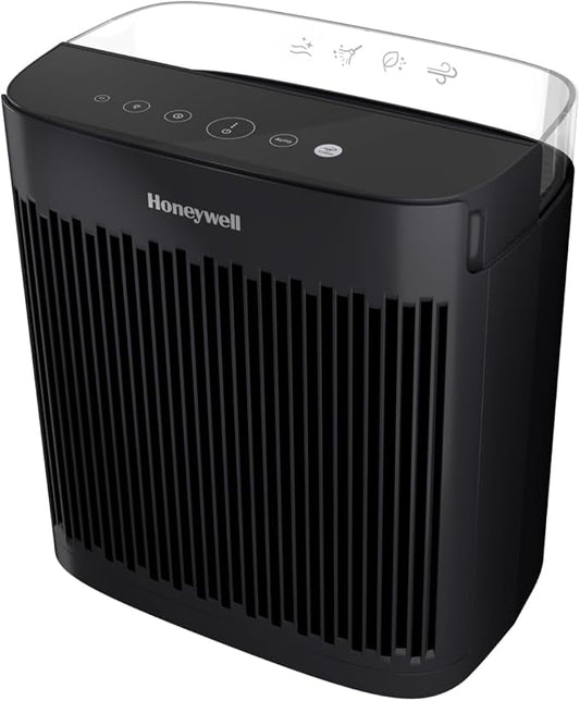 Honeywell Allergen Plus HEPA Air Purifier for Home, Large Rooms up to 900 Ft², Turbo Clean, HEPA Filter Reduces Allergens, Dust, Pollen, Pet Dander, All Smoke Types, Odors, Black, HPA5100B