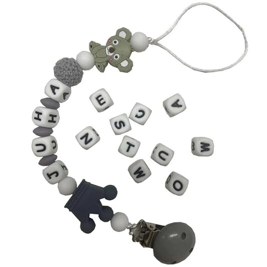 Personalized Koala Pacifier Clip with Name Custom Silicone Pacifier Clips Baby Boy Girl Gift (Koala)