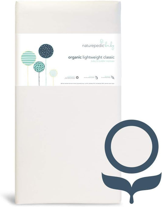 Naturepedic Organic Baby Crib Mattress - Lightweight 2-Stage Infant & Toddler Bed - Waterproof, Non-Toxic, Standard Size 52" x 28"
