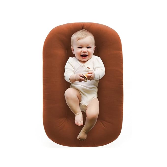 Baby Lounger - Baby Lounger for Newborn, Breathable & Soft Baby Nest Cover Co for Baby 0-12 Months, Baby Essentials Gifts, Portable Infant Lounger, Baby Snuggle Lounger Me (Brown2)