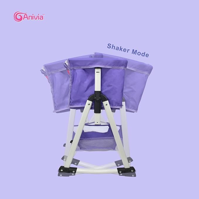 ANIVIA Doll Bed Furniture 2 Function Toy, Doll Bed and Doll Swings Together for 18 inches Baby Dolls, Baby Doll Crib with Bottom (DP601PURPLE)