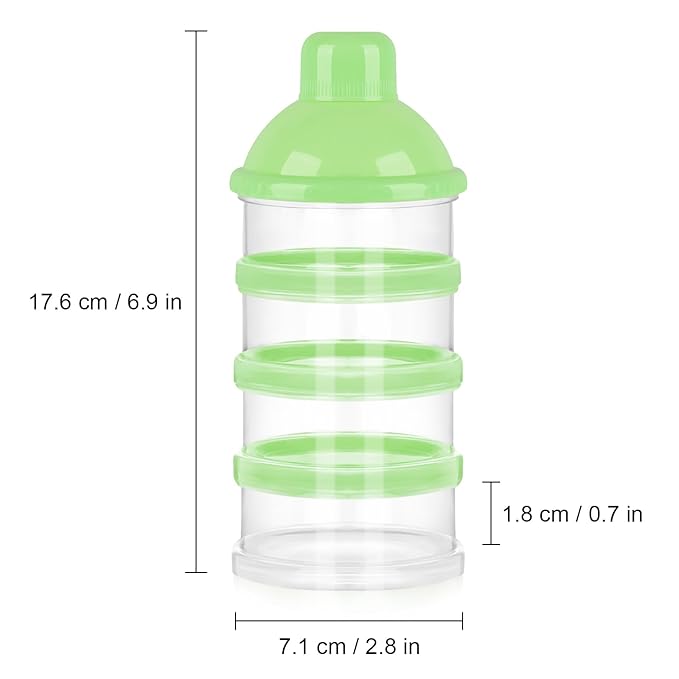 Accmor Formula Dispenser On The Go, 4 Compartments Stackable Formula Container for Travel, Baby Milk Powder Kids Snack Container, BPA Free ﻿