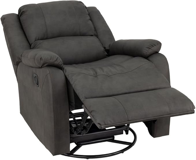 RecPro Charles Collection | 30" Swivel Glider RV Recliner | RV Living Room (Slideout) Chair | RV Furniture | Glider Chair (Gunmetal, 1-Pack)