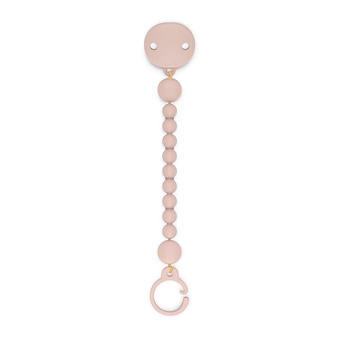 Suavinex Color Essence Silicone Baby Pacifier Clip, Single Piece 100% Soft Silicone Chain, Baby Accessories and Essentials, Designed in Spain, Marshmallow Nude