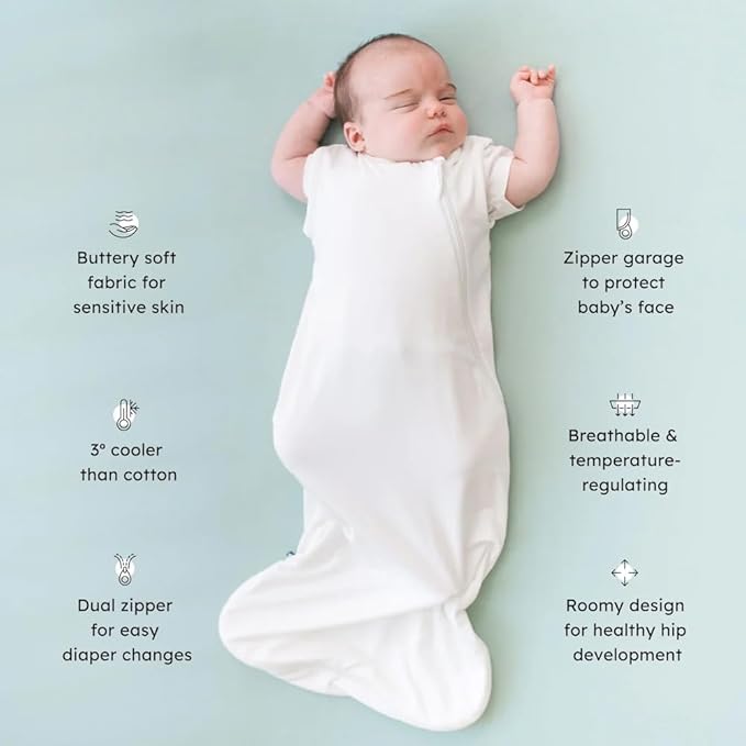 KYTE BABY Unisex Sleep Bag for Babies and Toddlers, 0.5 Tog, 97% Rayon made from Bamboo, 3% Spandex (Medium, Cloud)