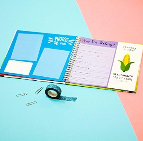 My 9 Months Journey - Belly Book, Pregnancy Journal and Baby Memory Book with Stickers - Baby's Scrapbook and Photo Album - Pregnancy Journals for First Time Moms - Pregnancy Journal Memory Book