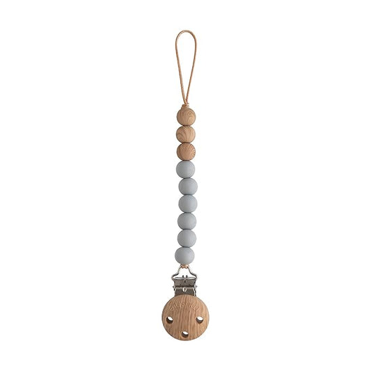 mushie 100% Silicone Baby Pacifier Clip BPA Free | Eva (Stone)