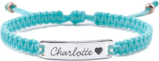 Personalized Baby Bracelet, 18K Gold Plated Custom Name Bracelet, Braided Cord Baby Bracelet Adjustable for Baby Girls and Boys as Birthday Gift Baptism Gift