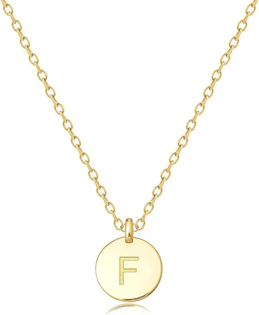 Unique Personalized Gifts for Her, Initial Necklaces for Women, Letter Double Side Engraved Disc/Heart Pendant Necklace, Minimalism Style Jewelry for Everyday Wear