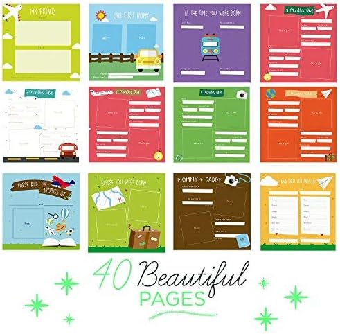 Twins First Year Hardcover Memory Book Bear Edition - Newborn Babies 1st Year Journal and Milestones Photo Album - Perfect and Unique Gift Idea for Baby Showers and Birthday Presents