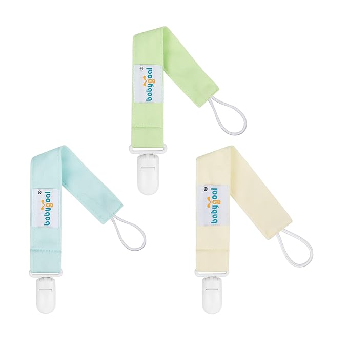 Babygoal Solid Color Pacifier Clips, 6 Pack Binky Paci Holder Clips and Leash for Boys and Girls Fits for Most Pacifier, Binkie Styles & Baby Teethers & Toys and Gift 6PS15
