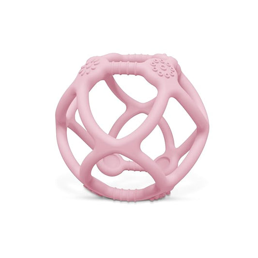 Baby Teething Toys, Silicone Baby Chew Toys for Soothing Babies Gums, Sensory Hollow Ball Teether for Babies 3+ Months,Baby Teether Toys,Babys Gifts for Girl & Boy,BPA Free (Pink)