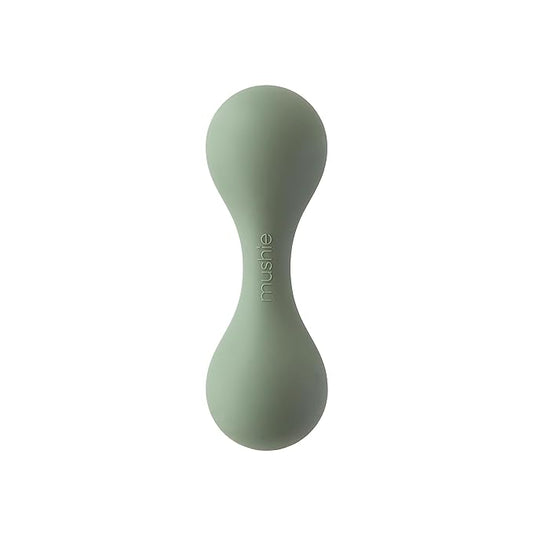 mushie Silicone Baby Shaker Rattle Toy | Ages 3+ Months (Dried Thyme)