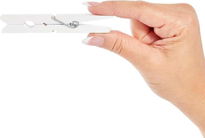 Juvale 100 Pack Wooden Clothespins for Hanging Laundry, Crafts, Photos (White, 4 in Clothes Pins Wooden)