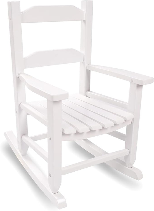 Toddler Rocking Chair Kids Wooden Indoor for Comfy Recliner Rocker for Baby Children Ages 3-6 Outdoor Lounge Chair Girls Playroom Christmas Gift White