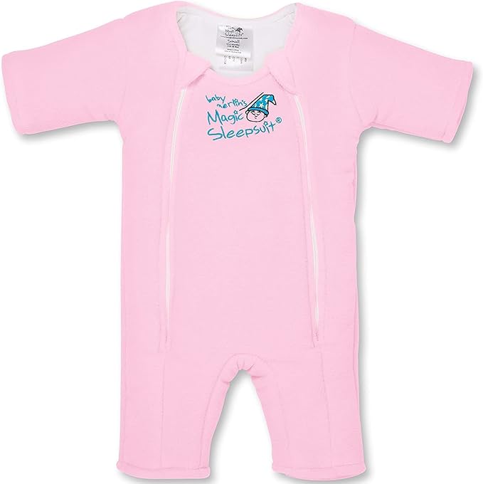 Magic Sleepsuit Baby Merlin's Microfleece Baby Swaddle Transition Product - Soft and Cozy Design, Double Zipper for Easy Diaper Changes, Promotes Safe Sleep 3-6 Months - Pink - Small 12-18lbs