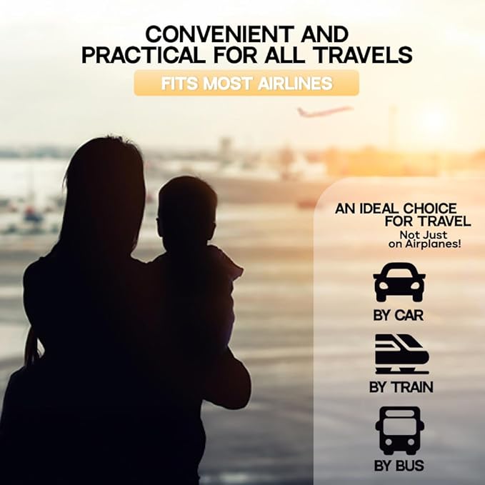 Portable Toddler Air Travel Bed with Raised Sides, Aero Bed for Kids, Ideal for Plane, Car, and Train Journeys, Includes Safety Belt and Manual Pump, Designed to Fit Airplane Seats.