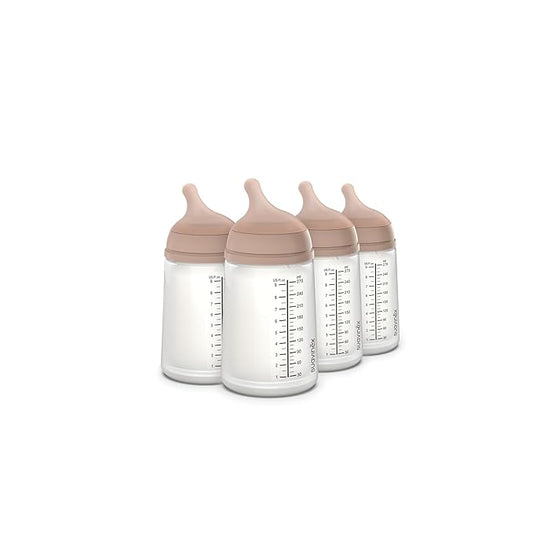 Suavinex Zero Zero Anti Colic Baby Bottle, No 1 Spanish Baby Bottle Brand, Minimizes Bottle Rejection & Nipple Confusion, Perfect for Breastfeeding Babies, Medium Flow, 4 Pk 9 oz, Medium