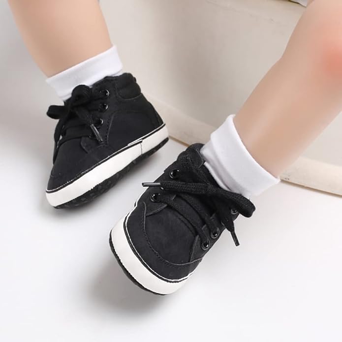 CENCIRILY Baby Boys Girls High Top Sneakers Soft Soles Anti Skid Infant Ankle Shoes Toddler Prewalker First Walking Crib Shoes