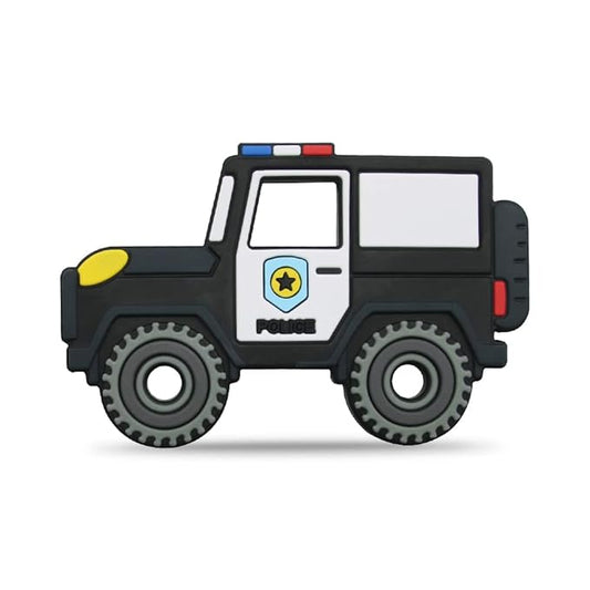 Baby Silicone Teether,Sensory Chew Toys,BPA Free Soft and Effective Infant Teething Pain Relief Toys,Freezer Safe,Food Grade Silicone,Best Shower Gift for Boys and Girls (Police Car)