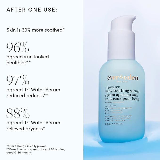 Evereden Tri Water Baby Serum, 4 fl oz. |Clean and Clean Baby Care | Non-toxic and Fragrance Free | Clean Ingredients