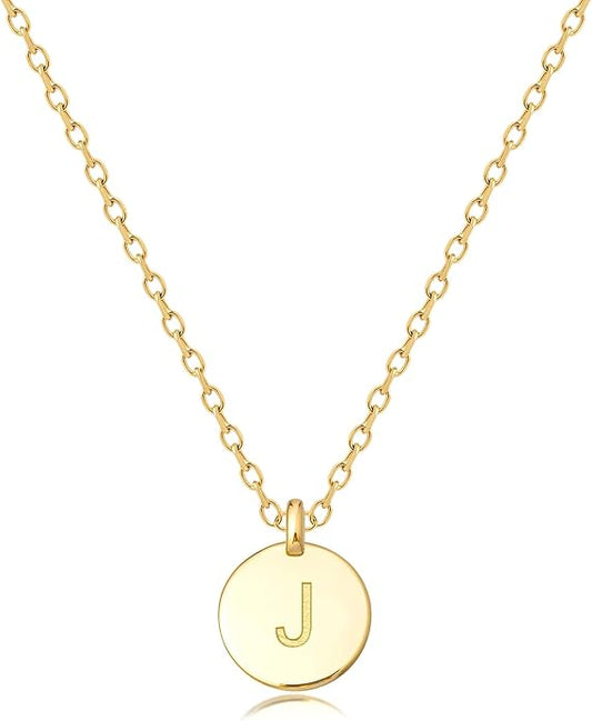 Unique Personalized Gifts for Her, Initial Necklaces for Women, Letter Double Side Engraved Disc/Heart Pendant Necklace, Minimalism Style Jewelry for Everyday Wear