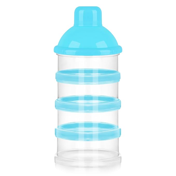 Accmor Formula Dispenser On The Go, 4 Compartments Stackable Formula Container for Travel, Baby Milk Powder Kids Snack Container, BPA Free ﻿
