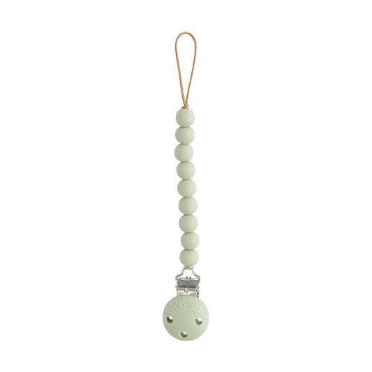 mushie 100% Silicone Baby Pacifier Clip BPA Free | Hera (Sage)