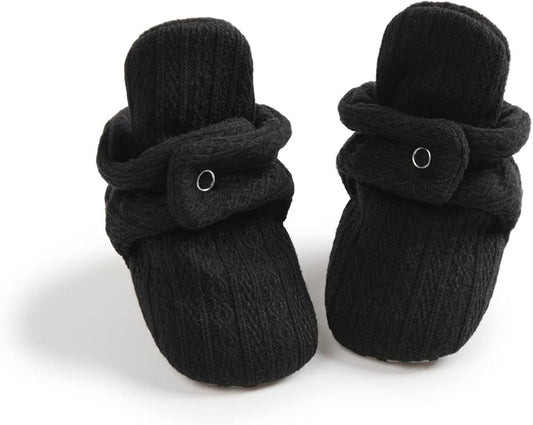 Sawimlgy Newborn Infant Baby Girl Boy Cotton Booties Stay On Sock Slippers Soft Bedroom Shoes Non-Skid Ankle Boots With Grippers Toddler Crib Warm Shoe First Walker Birthday Shower