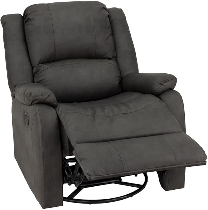RecPro Charles Collection | 30" Swivel Glider RV Recliner | RV Living Room (Slideout) Chair | RV Furniture | Glider Chair (Gunmetal, 1-Pack)